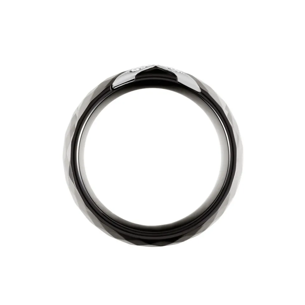 Bague Ceramique X Argent Blanc Oxyde De Zirconium Et Céramique