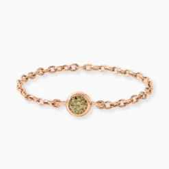 Bague Chaine Madalyn Argent Rose Oxyde De Zirconium