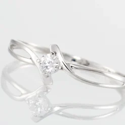 Bague Chamirame Or Blanc Oxyde De Zirconium