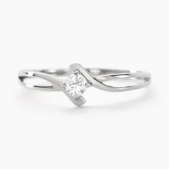 Bague Chamirame Or Blanc Oxyde De Zirconium