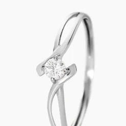Bague Chamirame Or Blanc Oxyde De Zirconium