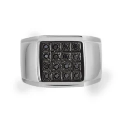 Bague Chevalière Acier Vieillit Teodor Oxydes De Zirconium