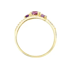 Bague Chloe Or Jaune Amethyste Et Oxyde De Zirconium