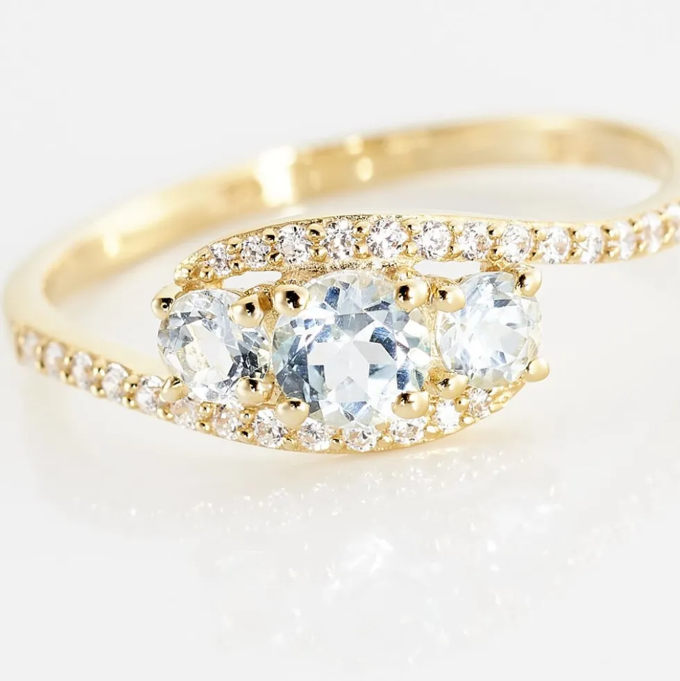 Bague Chloe Or Jaune Topaze Et Oxyde De Zirconium