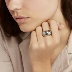 Bague Cleoria Acier Blanc