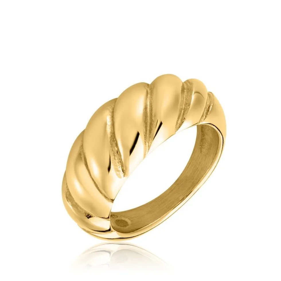 Bague Clive Acier Doré
