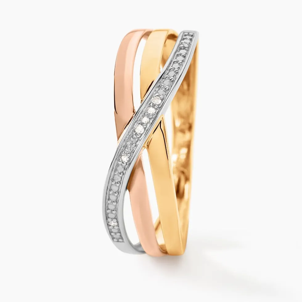 Bague Cramitia Or Tricolore Diamant