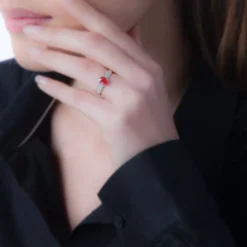 Bague Crista Or Blanc Rubis Et Diamant