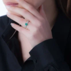 Bague Crista Or Blanc Saphir Et Diamant