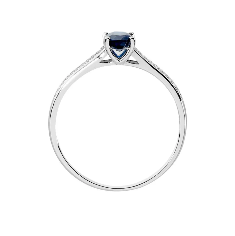 Bague Crista Or Blanc Saphir Et Diamant
