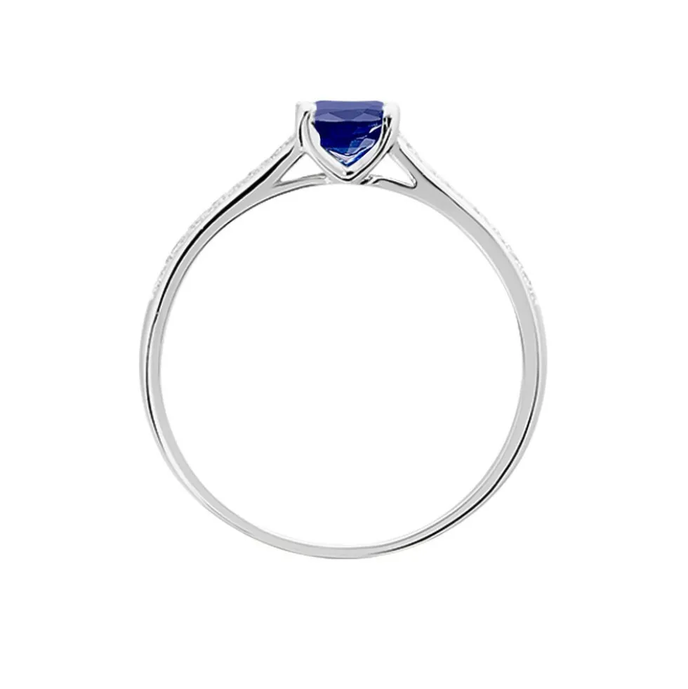Bague Crista Or Blanc Saphir Et Diamant