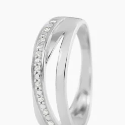 Bague Croisee Or Blanc Diamant