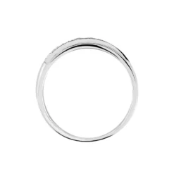 Bague Croisee Or Blanc Diamant