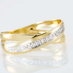 Bague Croisee Or Jaune Diamant