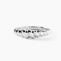 Bague Croissant Argent Blanc