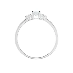 Bague Diapre Or Blanc Topaze Oxyde De Zirconium