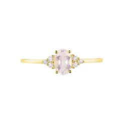 Bague Diapre Or Jaune Quartz Oxyde De Zirconium