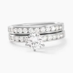 Bague Double Jeu Argent Blanc Oxyde De Zirconium