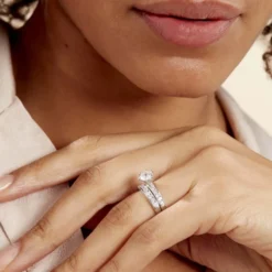 Bague Double Jeu Argent Blanc Oxyde De Zirconium