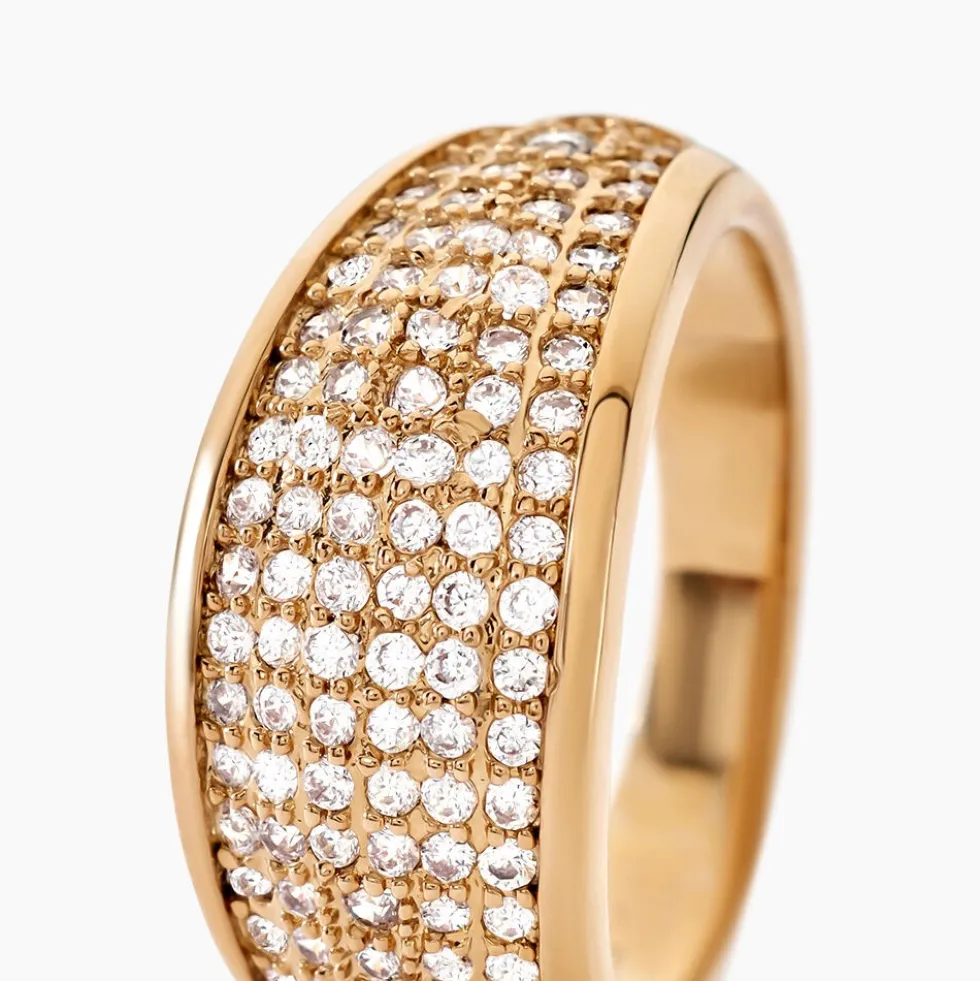 Bague Edenne Plaqué Or Jaune Oxyde De Zirconium