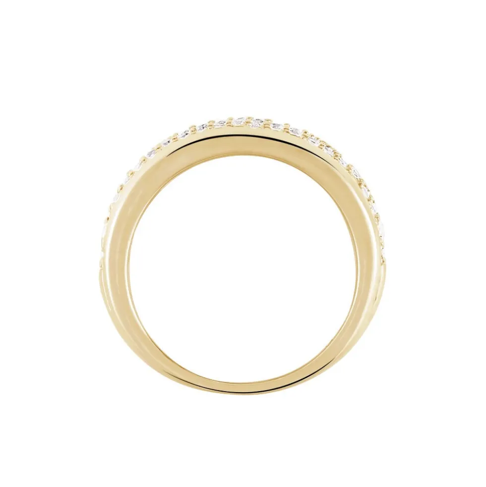 Bague Edenne Plaqué Or Jaune Oxyde De Zirconium