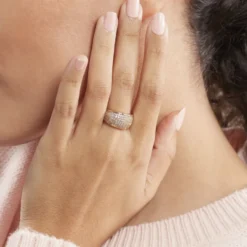 Bague Edenne Plaqué Or Jaune Oxyde De Zirconium