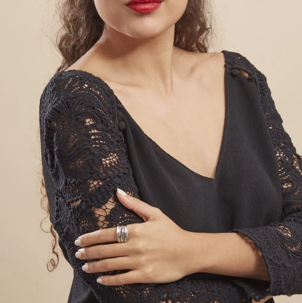 Bague Edwyna Argent Blanc