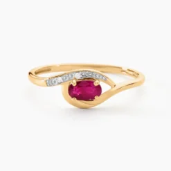 Bague Emotion Or Jaune Rubis Diamant