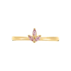 Bague Erma Plaqué Or Doré Oxyde De Zirconium