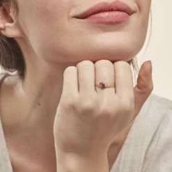 Bague Evka Or Jaune Rubis