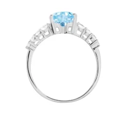 Bague Fany Or Blanc Topaze Et Oxyde De Zirconium