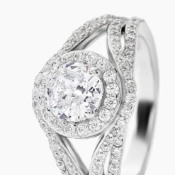 Bague Ferne Argent Blanc Oxyde De Zirconium