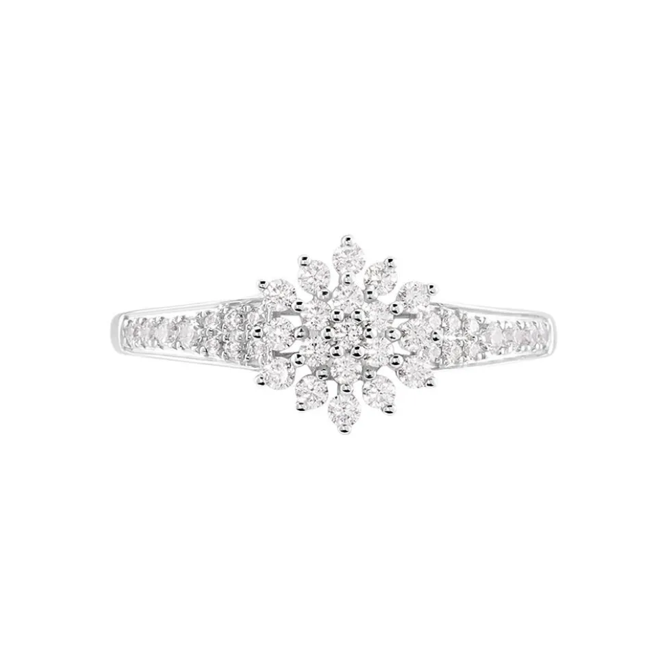 Bague Floris Or Blanc Oxyde De Zirconium