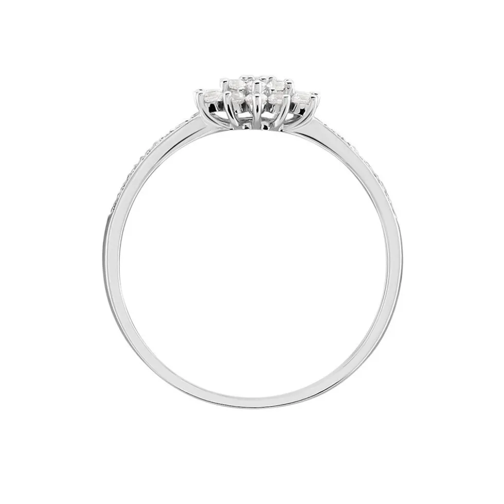 Bague Floris Or Blanc Oxyde De Zirconium