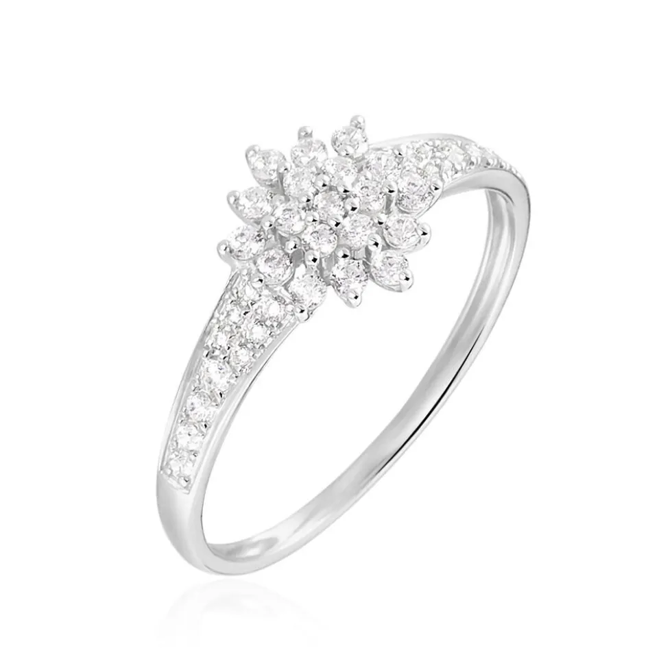 Bague Floris Or Blanc Oxyde De Zirconium