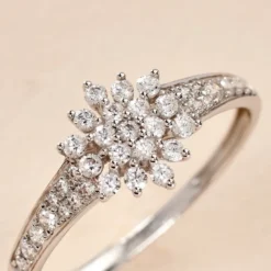Bague Floris Or Blanc Oxyde De Zirconium