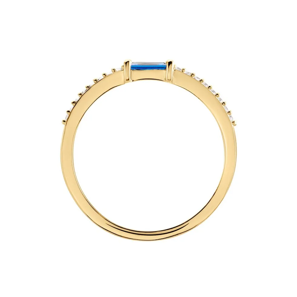 Bague Gamboa Plaqué Or Jaune Verre Oxyde De Zirconium