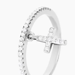 Bague Gorane Argent Blanc Oxyde De Zirconium