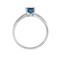 Bague Hama Or Blanc Topaze Et Oxyde De Zirconium
