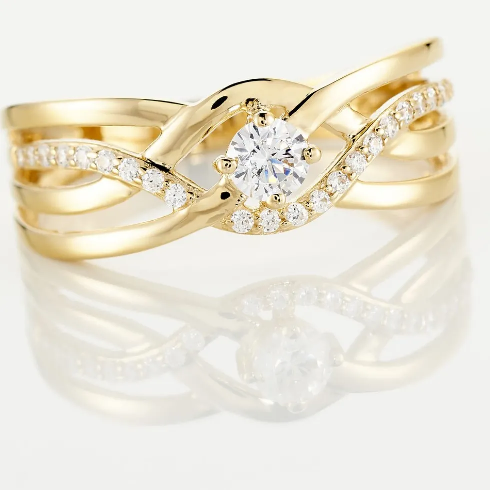 Bague Harmonia Or Jaune Oxyde De Zirconium