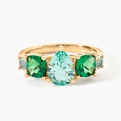 Bague Huffie Plaqué Or Jaune Pierre D'imitation