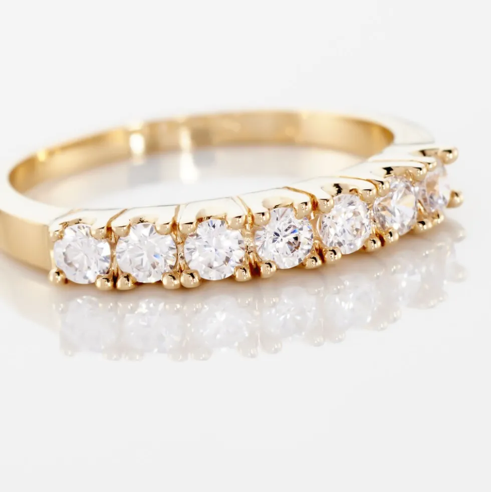 Bague Isee Plaqué Or Jaune Oxyde De Zirconium
