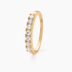 Bague Isee Plaqué Or Jaune Oxyde De Zirconium