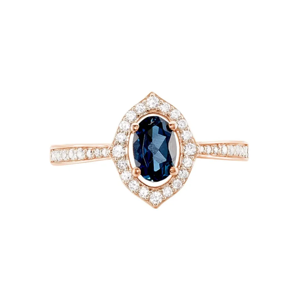 Bague Janna Or Rose Topaze Et Oxyde De Zirconium