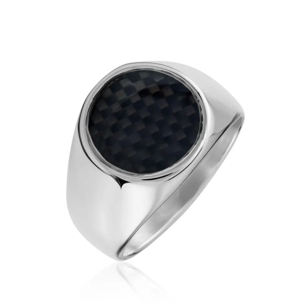 Bague Jourdan Homme Arecibo Acier Blanc Carbone