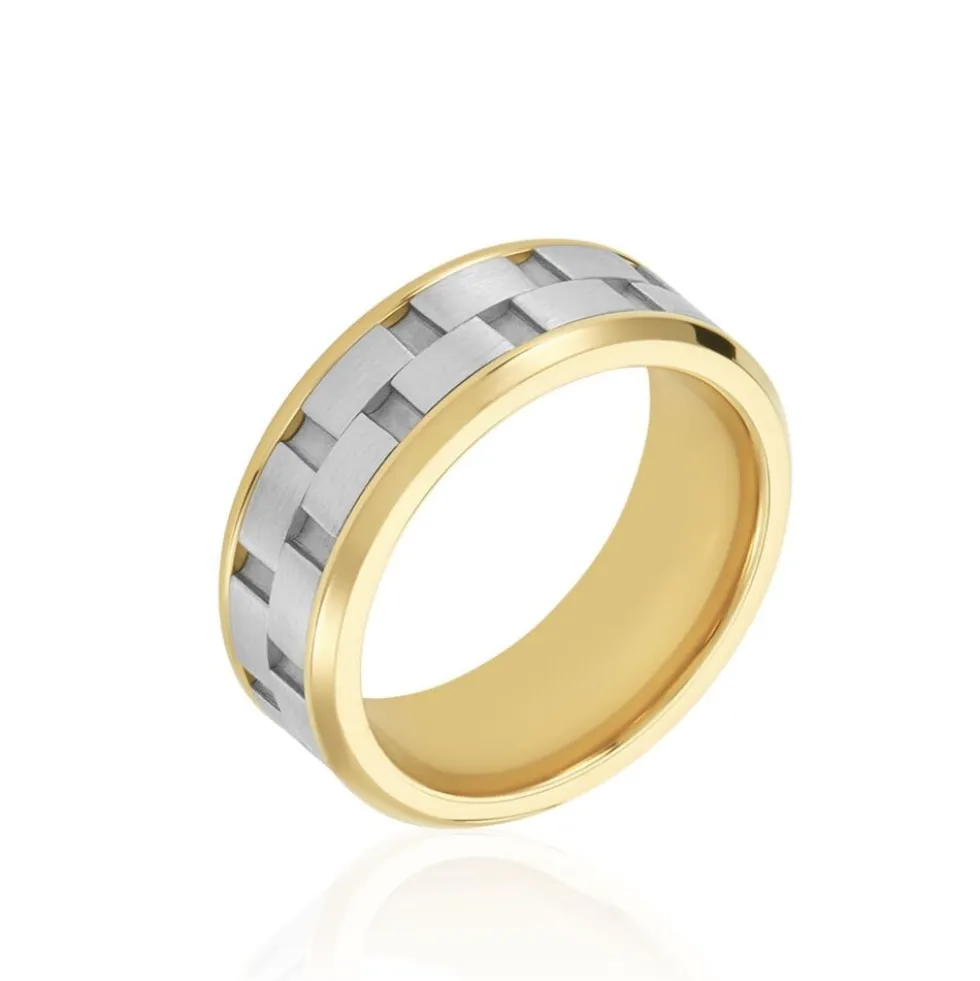 Bague Jourdan Oahu Acier Blanc Et Jaune