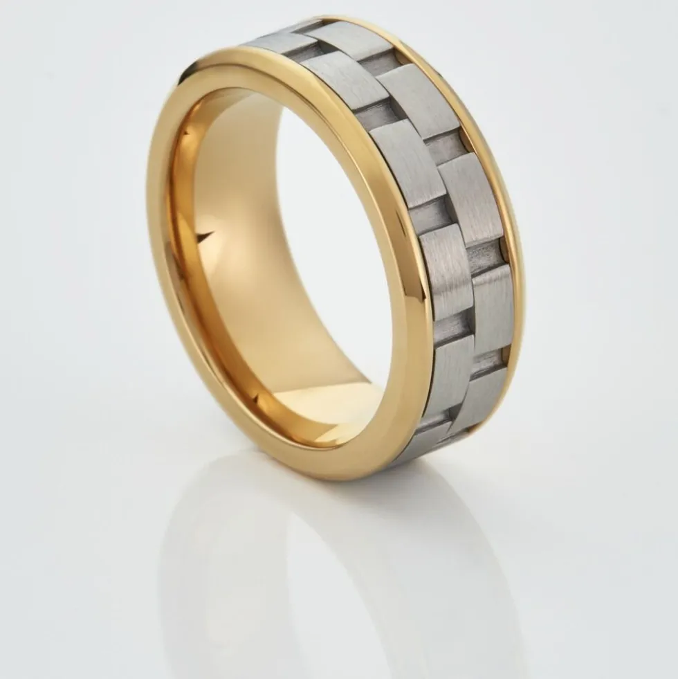 Bague Jourdan Oahu Acier Blanc Et Jaune