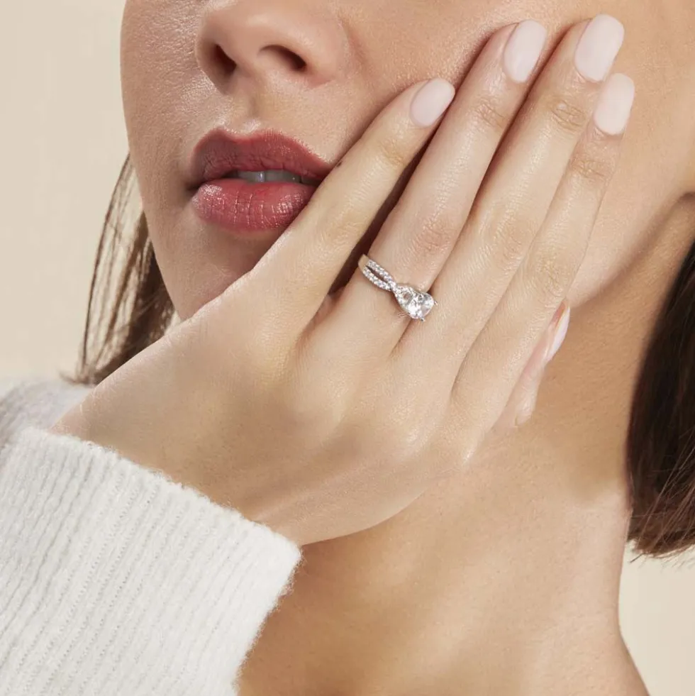 Bague Karin Argent Blanc Oxyde De Zirconium