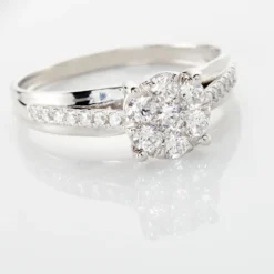 Bague Kate Or Blanc Diamant Synthétique