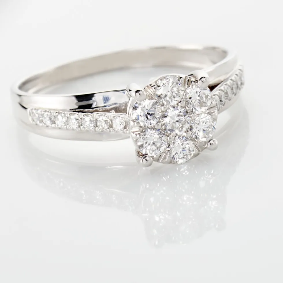 Bague Kate Or Blanc Diamant Synthétique